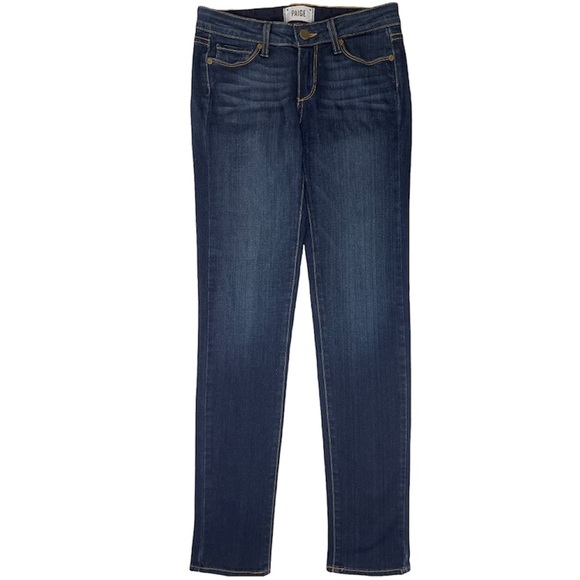 Paige Skyline Skinny Jeans Medium Distressed Dark Wash Size 25 - Picture 4 of 16